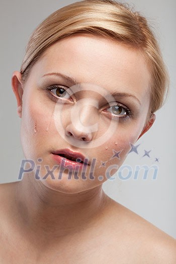 Portrait of sad crying woman Portrait of sad crying woman