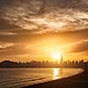 View of Benidorm on sunset, Costa Blanca, Spain