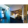 Interior of modern comfortable hotel room