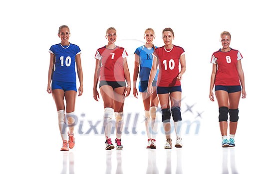 volleyball game sport with group of young beautiful girls indoor in sport arena ball net volleyball game sport with group of young beautiful girls indoor in sport arena ball net