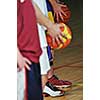 basket ball players team portrait in hi-school sport gym