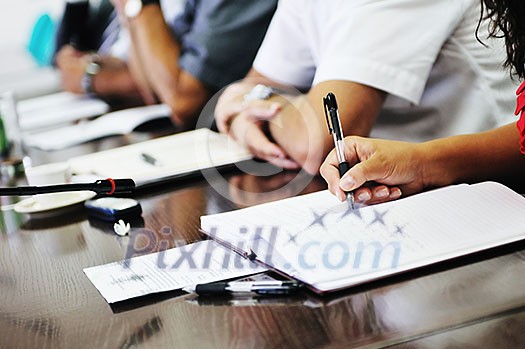 business beople on meeting conference taking notes and make deal business beople on meeting conference taking notes and make deal