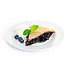 Plate with blueberry pie and vanilla ice cream isolated on white background