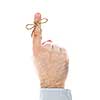 String tied on finger as reminder isolated on white background