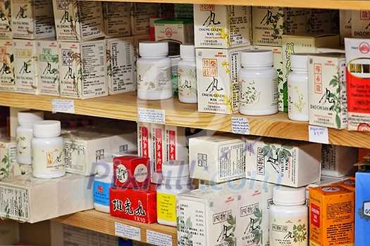 Various traditional chinese medicine products on shelves Various traditional chinese medicine products on shelves