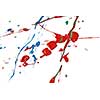 Colored splashes in abstract shape, isolated on white background