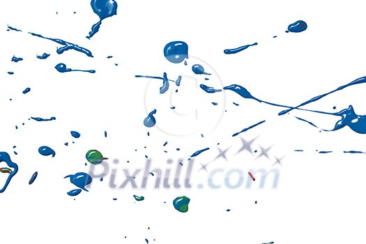 Colored splashes in abstract shape, isolated on white background Colored splashes in abstract shape, isolated on white background