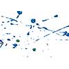Colored splashes in abstract shape, isolated on white background