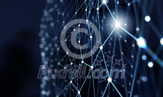 Blue virtual technology background with lines and grids Blue virtual technology background with lines and grids
