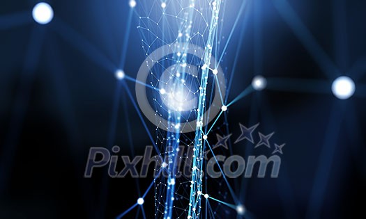 Blue virtual technology background with lines and grids Blue virtual technology background with lines and grids
