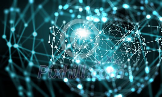 Blue virtual technology background with lines and grids Blue virtual technology background with lines and grids