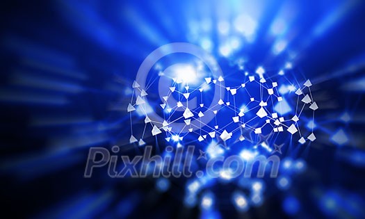 Blue virtual technology background with lines and grids Blue virtual technology background with lines and grids