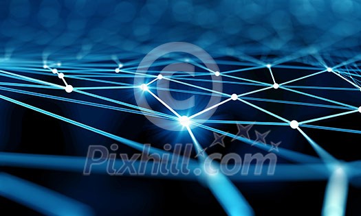 Blue virtual technology background with lines and grids Blue virtual technology background with lines and grids
