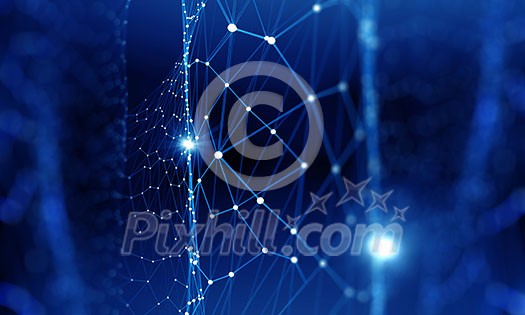 Blue virtual technology background with lines and grids Blue virtual technology background with lines and grids