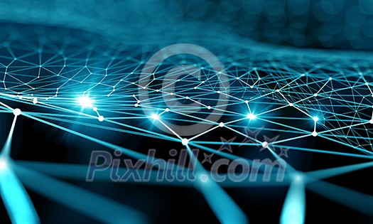 Blue virtual technology background with lines and grids Blue virtual technology background with lines and grids