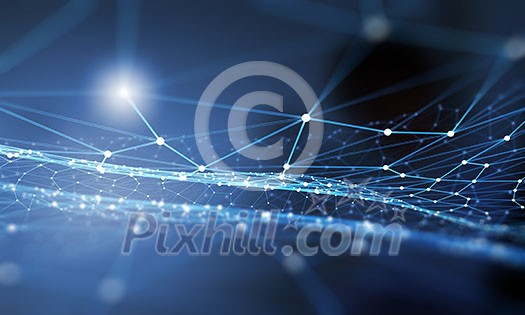 Blue virtual technology background with lines and grids Blue virtual technology background with lines and grids
