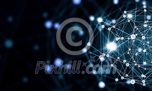 Blue virtual technology background with lines and grids Blue virtual technology background with lines and grids