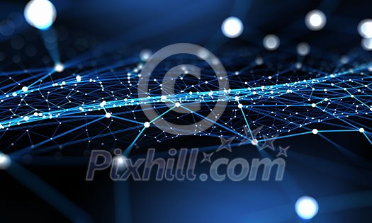 Blue virtual technology background with lines and grids Blue virtual technology background with lines and grids