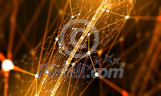 Golden virtual technology background with lines and grids Golden virtual technology background with lines and grids