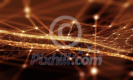 Golden virtual technology background with lines and grids Golden virtual technology background with lines and grids
