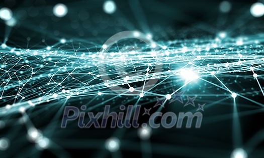 Blue virtual technology background with lines and grids Blue virtual technology background with lines and grids