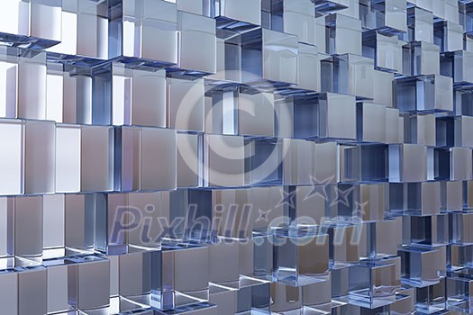 Background image of futuristic concept with silver cube elements Background image of futuristic concept with silver cube elements