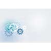 Background image with color gear mechanism on white background
