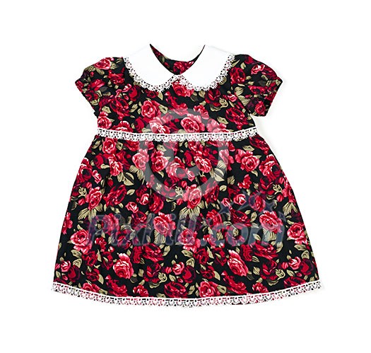 Handmade dress for baby girl or toddler isolated on white background Handmade dress for baby girl or toddler isolated on white background