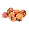Close up of whole red and golden beets isolated on white