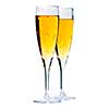 Two full champagne flutes isolated on white background