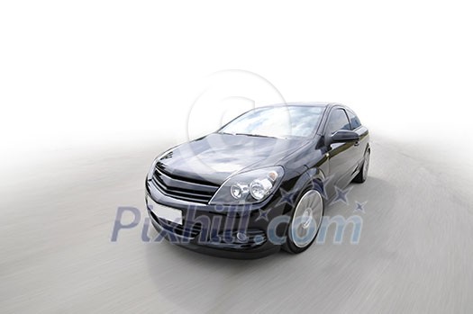 Fast car moving with motion blur Fast car moving with motion blur
