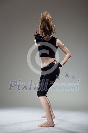 attractive young woman dancing attractive young woman dancing