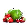 Summer fresh fruits isolated on white