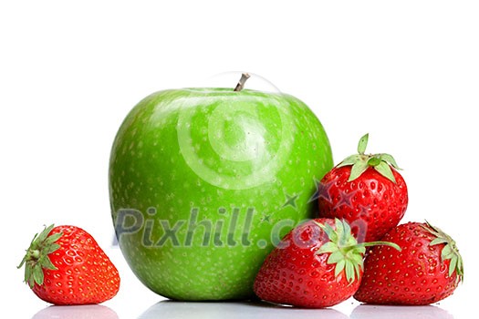 Summer fresh fruits isolated on white Summer fresh fruits isolated on white
