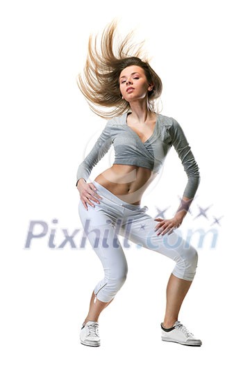 young woman dance on white young woman dance on white