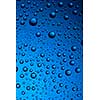 water drops on blue