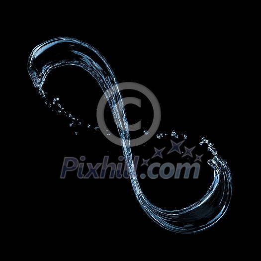 water splash isolated on black background water splash isolated on black background