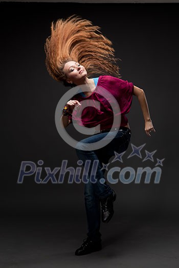 attractive young woman dancing attractive young woman dancing
