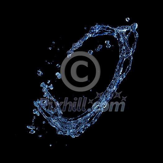 water splash isolated on black background water splash isolated on black background