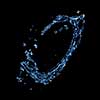 water splash isolated on black background