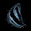 water splash isolated on black background