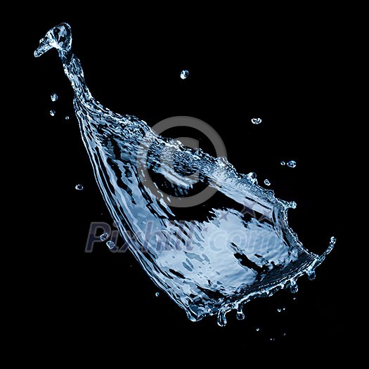 water splash isolated on black background water splash isolated on black background