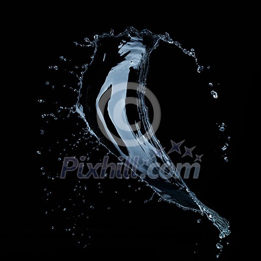 water splash isolated on black background water splash isolated on black background
