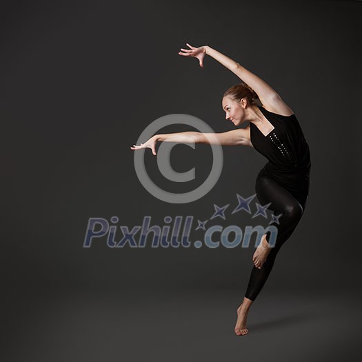 attractive young woman dancing attractive young woman dancing