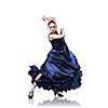 young woman dancing flamenco isolated on white