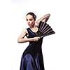 young woman dancing flamenco isolated on white
