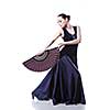 young woman dancing flamenco isolated on white