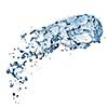 water splash with bubbles isolated on white
