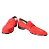 red male leather shoes isolated on white