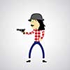 Cowboy fighting vector cartoon 